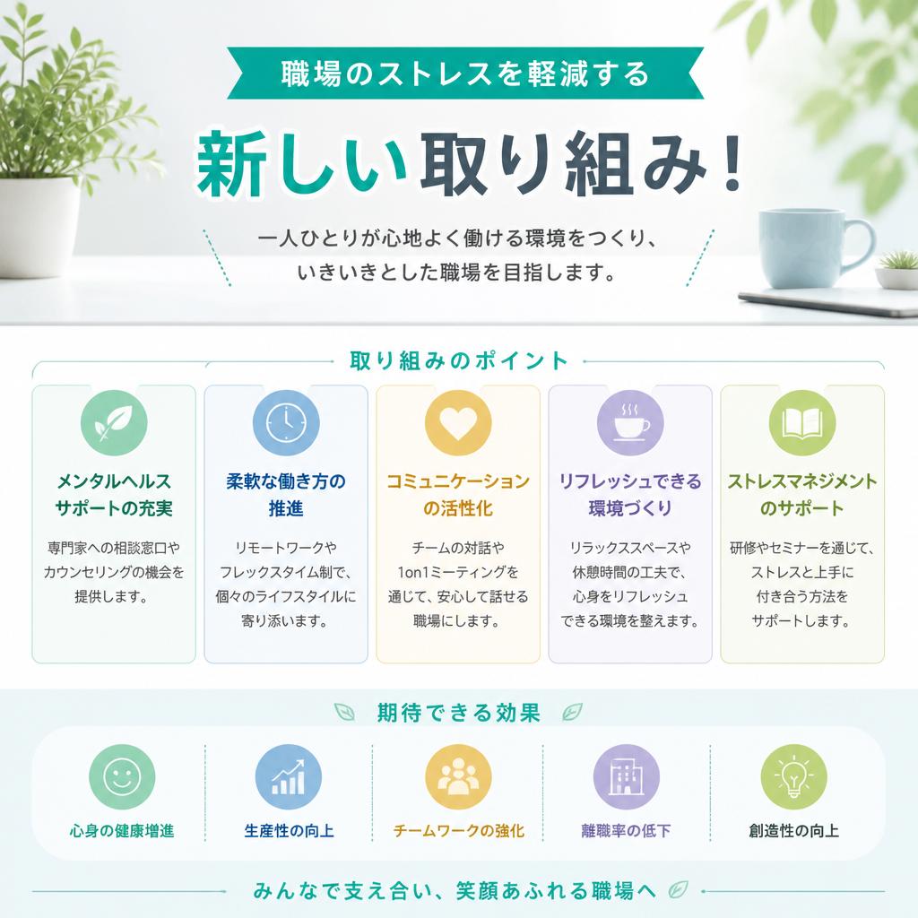 職場のストレスを軽減する新しい取り組み！