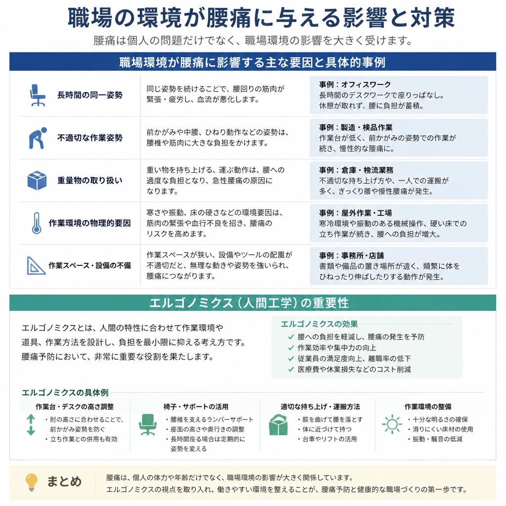 職場環境が腰痛に与える影響