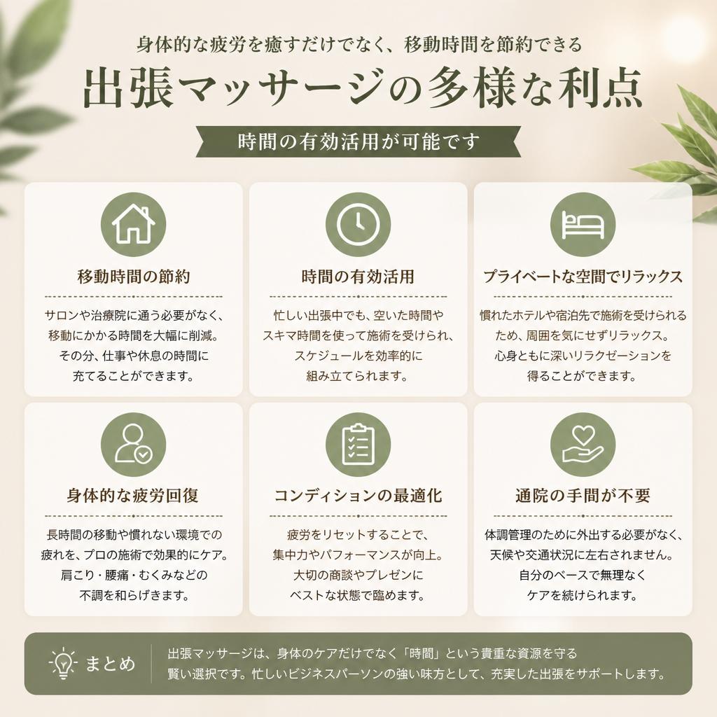 出張マッサージのメリット